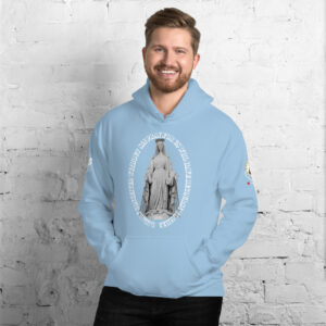 miraculous medal (coloured hearts) men's hoodie