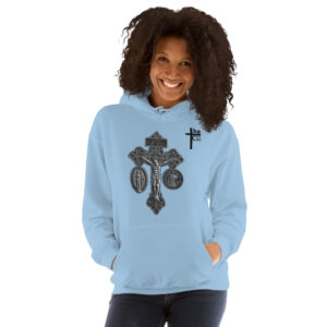 pardon crucifix women's hoodie