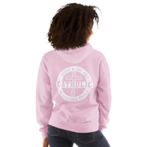 i believe in one, holy, catholic and apostolic church women's hoodie