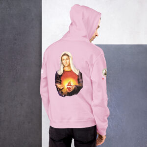 sacred heart of jesus and immaculate heart of mary men's hoodie