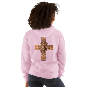 face of jesus on cross women's hoodie