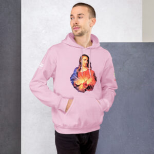 sacred heart of jesus and immaculate heart of mary men's hoodie