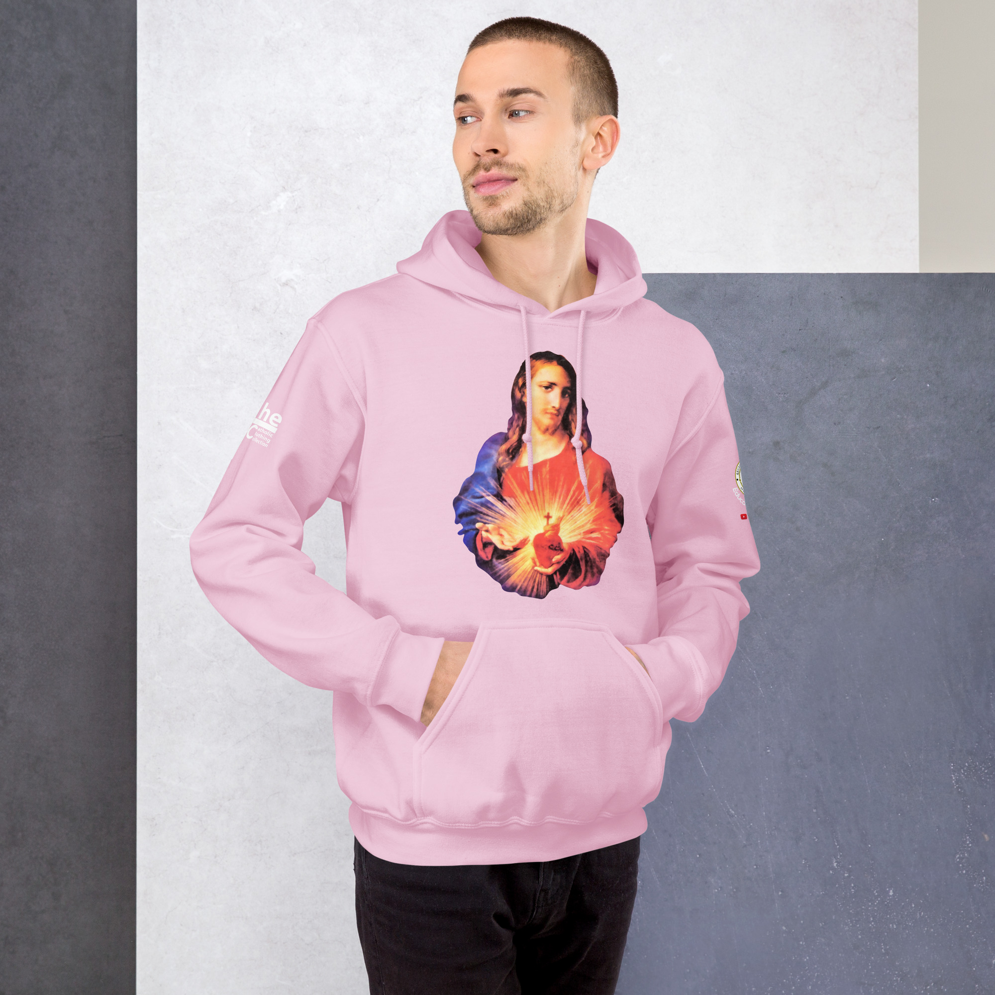 sacred heart of jesus and immaculate heart of mary men's hoodie sacred heart of jesus and immaculate heart of mary men's hoodie