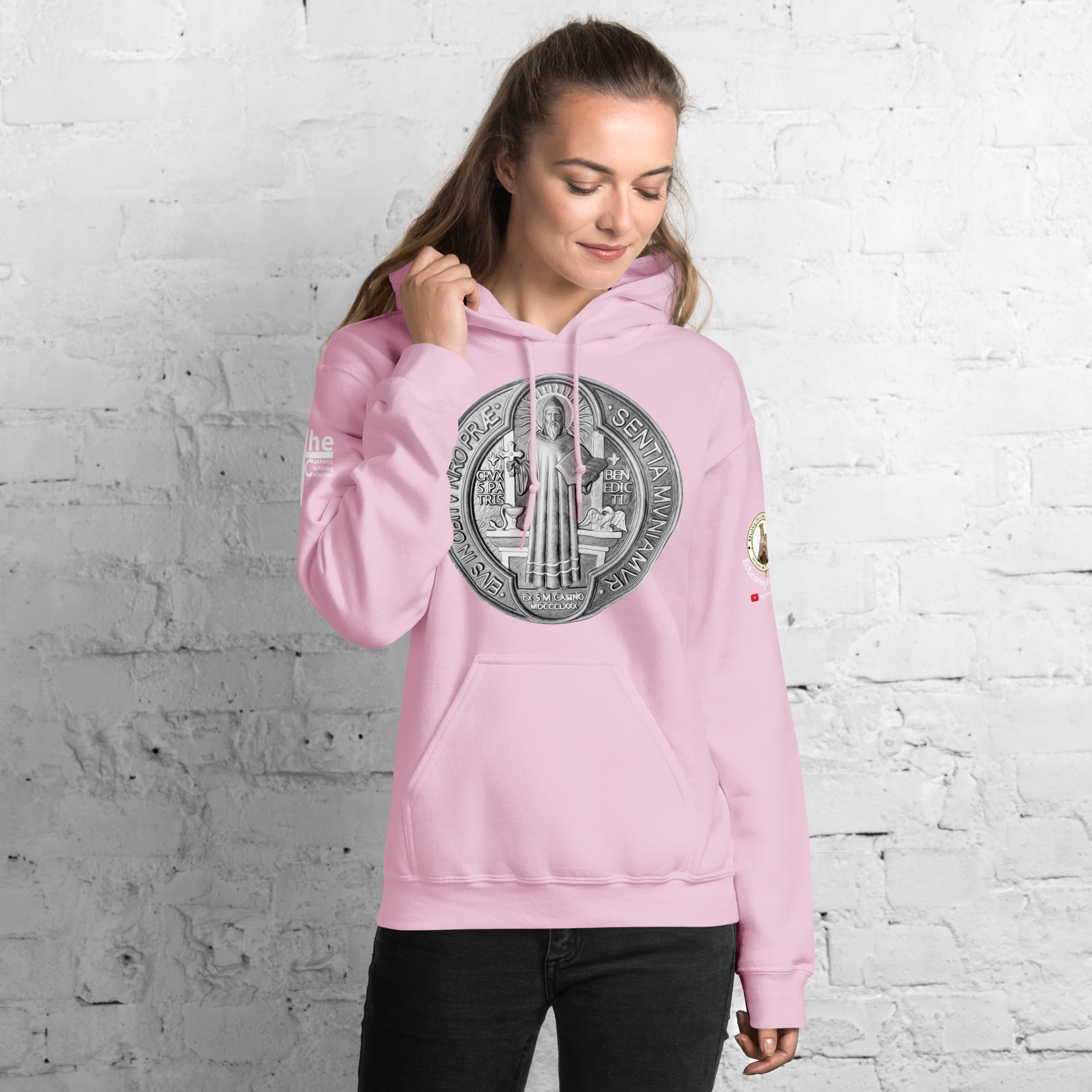 st benedict medal women's hoodie st benedict medal women's hoodie