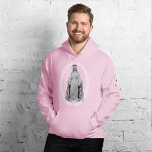 miraculous medal (coloured hearts) men's hoodie