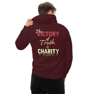 victory of truth is charity men's hoodie