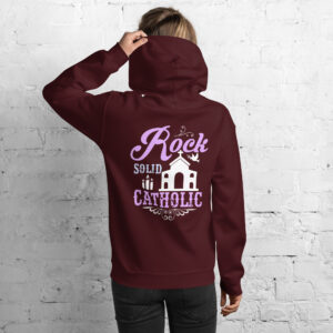 rock solid catholic women's hoodie