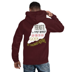 god as first mover by st thomas aquinas men's hoodie