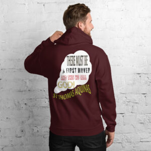 god as first mover by st thomas aquinas men's hoodie