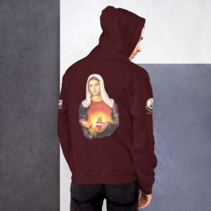 sacred heart of jesus and immaculate heart of mary men's hoodie