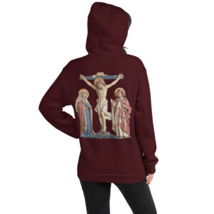 crucifixion scene women's hoodie