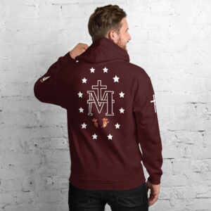 miraculous medal (coloured hearts) men's hoodie