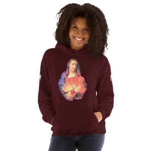 sacred heart of jesus and immaculate heart of mary women's hoodie