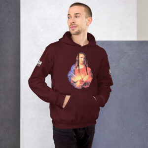 sacred heart of jesus and immaculate heart of mary men's hoodie