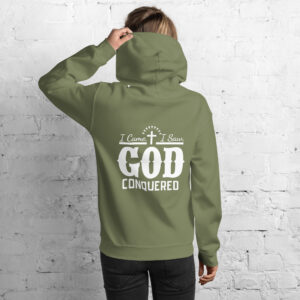 i came i saw god conquered women's christian hoodie product