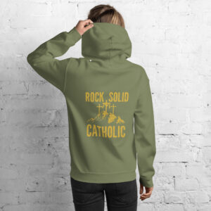 rock solid catholic women's hoodie