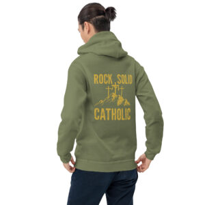 rock solid catholic men's hoodie