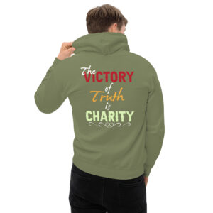 victory of truth is charity men's hoodie