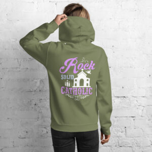 rock solid catholic women's hoodie