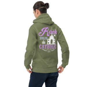 rock solid catholic men's hoodie