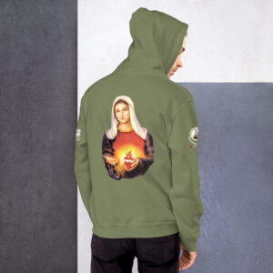 sacred heart of jesus and immaculate heart of mary men's hoodie