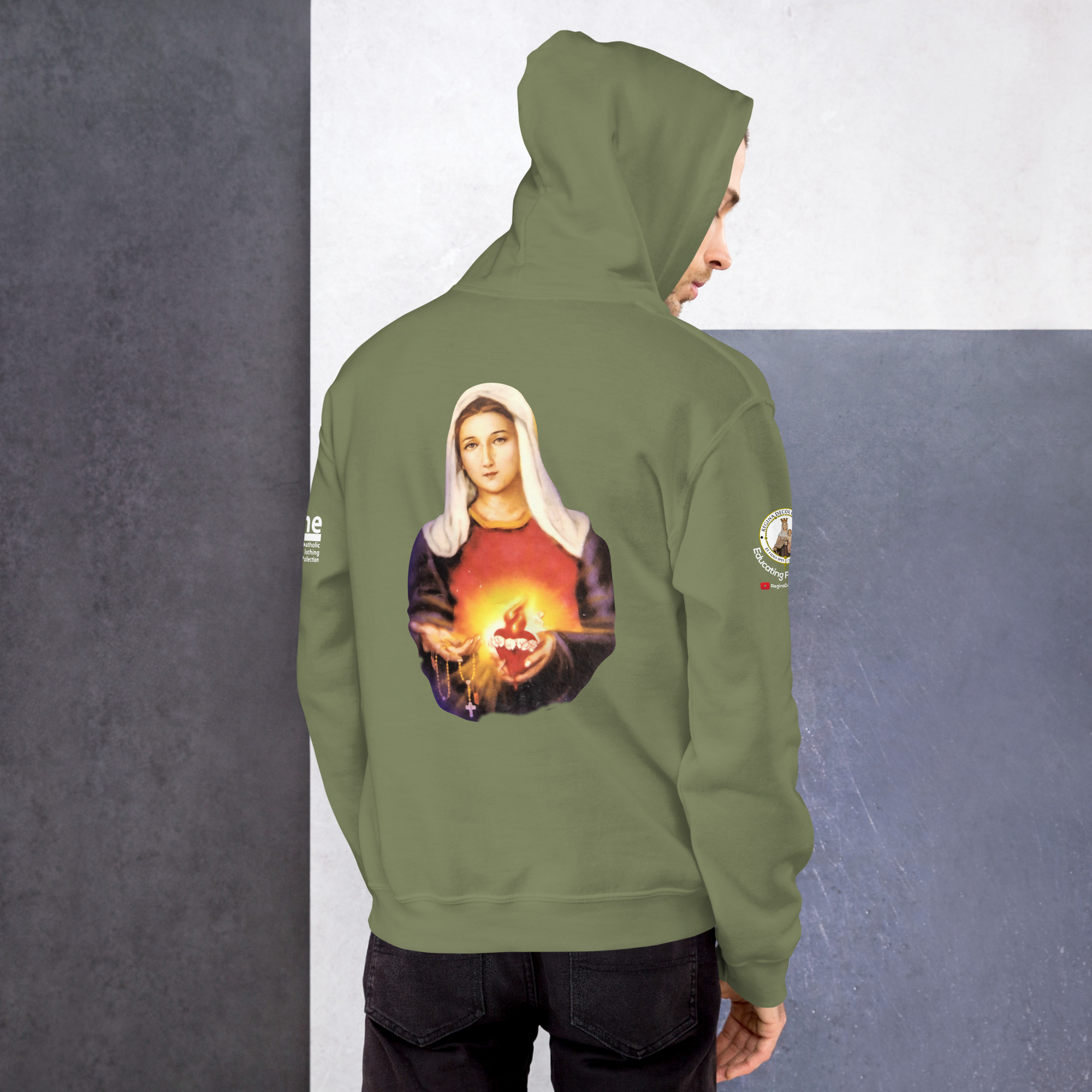sacred heart of jesus and immaculate heart of mary men's hoodie sacred heart of jesus and immaculate heart of mary men's hoodie