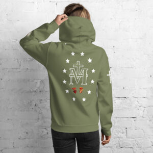 miraculous medal (coloured hearts) women's hoodie