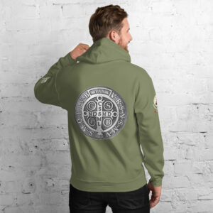 st benedict medal men's hoodie