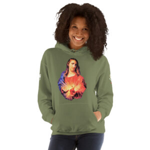 sacred heart of jesus and immaculate heart of mary women's hoodie