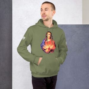 sacred heart of jesus and immaculate heart of mary men's hoodie