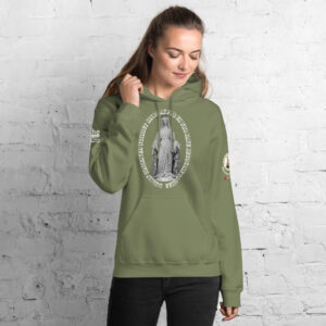 miraculous medal (coloured hearts) women's hoodie