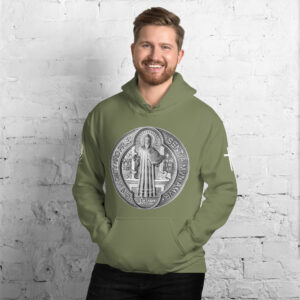 st benedict medal men's hoodie