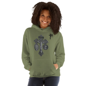 pardon crucifix women's hoodie