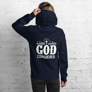 i came i saw god conquered women's christian hoodie product