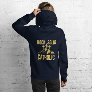 rock solid catholic women's hoodie