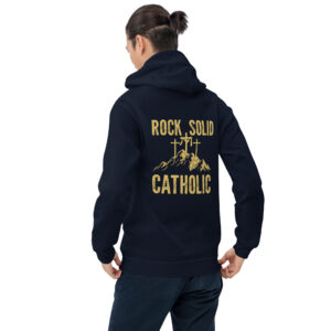 rock solid catholic men's hoodie