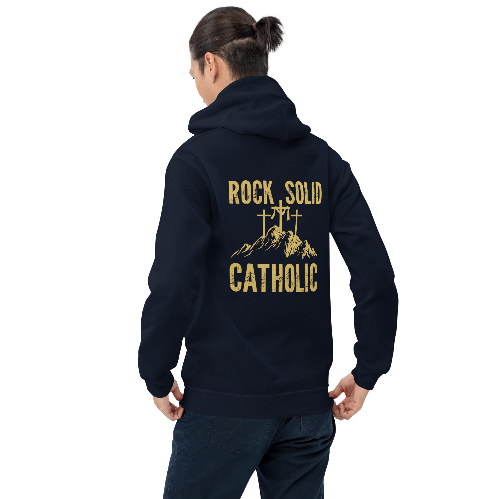 rock solid catholic men's hoodie rock solid catholic men's hoodie