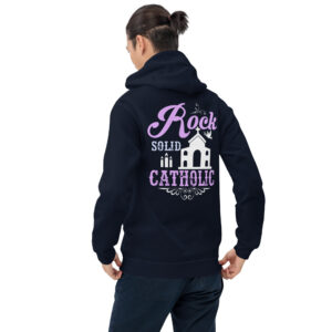 rock solid catholic men's hoodie