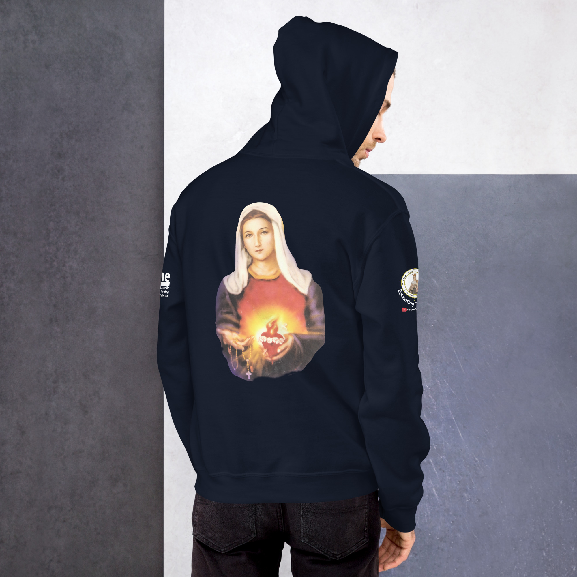 sacred heart of jesus and immaculate heart of mary men's hoodie sacred heart of jesus and immaculate heart of mary men's hoodie