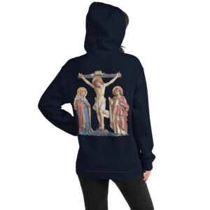 crucifixion scene women's hoodie