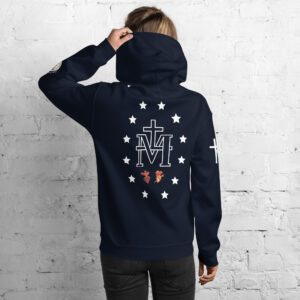 miraculous medal (coloured hearts) women's hoodie
