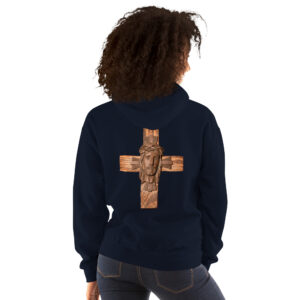 face of jesus on cross women's hoodie