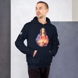 sacred heart of jesus and immaculate heart of mary men's hoodie