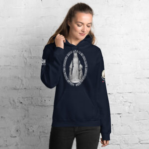 miraculous medal (coloured hearts) women's hoodie