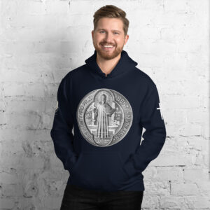 st benedict medal men's hoodie