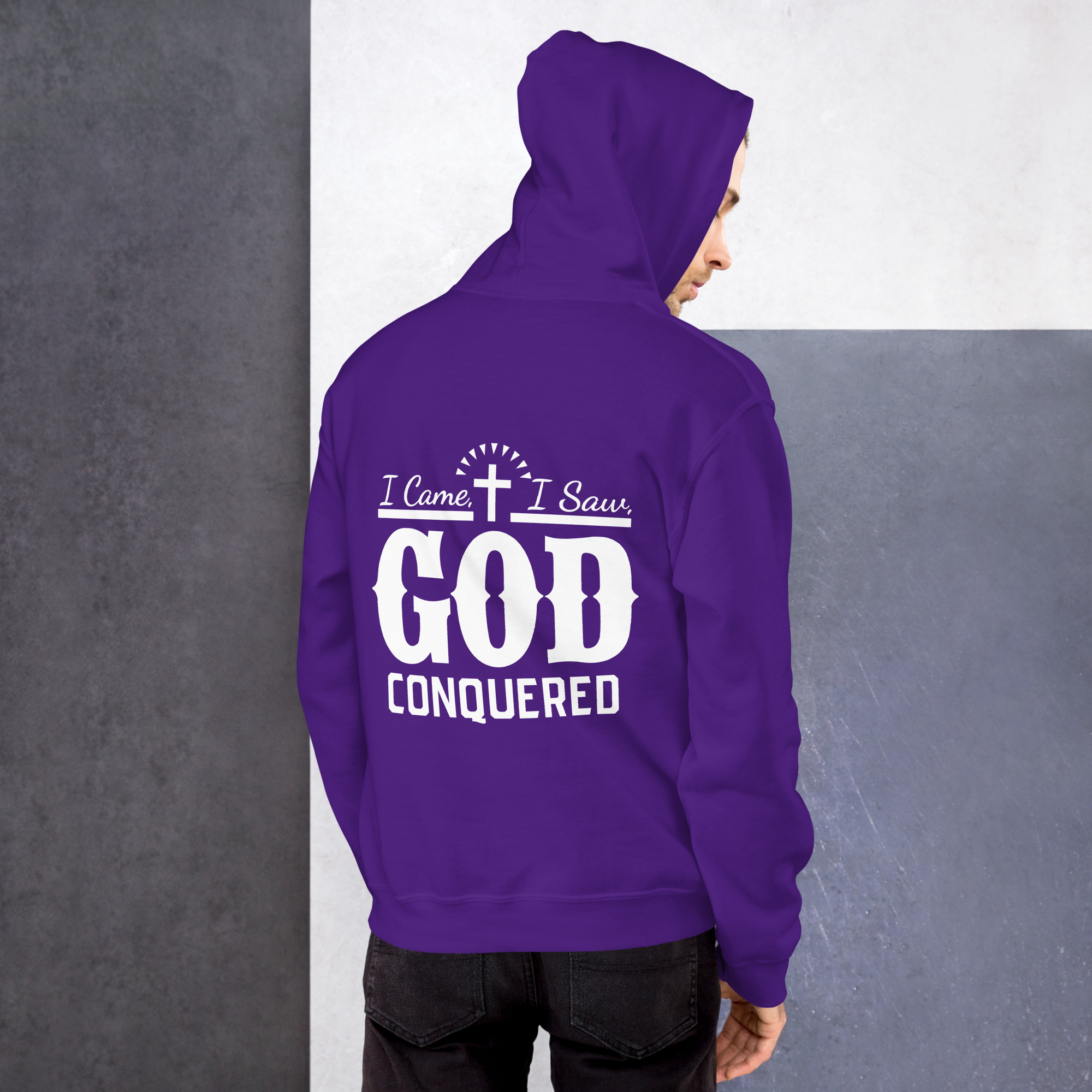i came, i saw, god conquered men's hoodie i came, i saw, god conquered men's hoodie