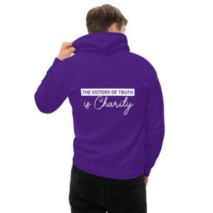 the victory of truth is charity men's hoodie