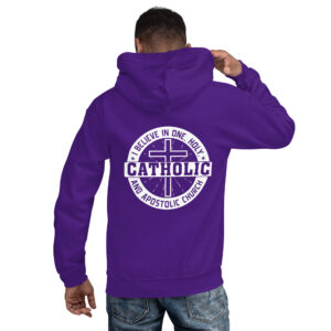 i believe in one, holy, catholic and apostolic church men's hoodie