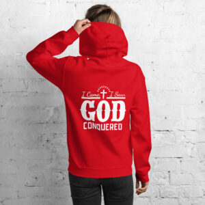 i came i saw god conquered women's christian hoodie product