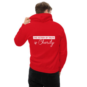 the victory of truth is charity men's hoodie